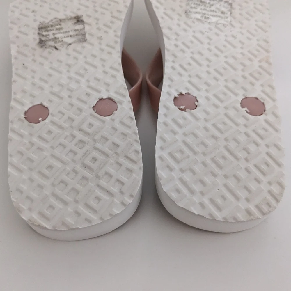 EUC! Tory Burch Flip Flop Sandal In Pink Quartz Flower Field Size 8 - Picture 13 of 15